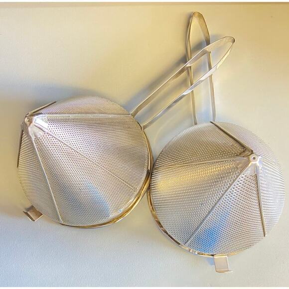 NWT Colander Cone Pot Strainer Coarse Stainless Steel 02 Pieces - Picture 1 of 9